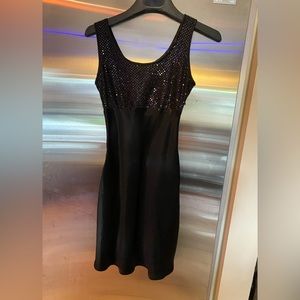 New  black satin dress